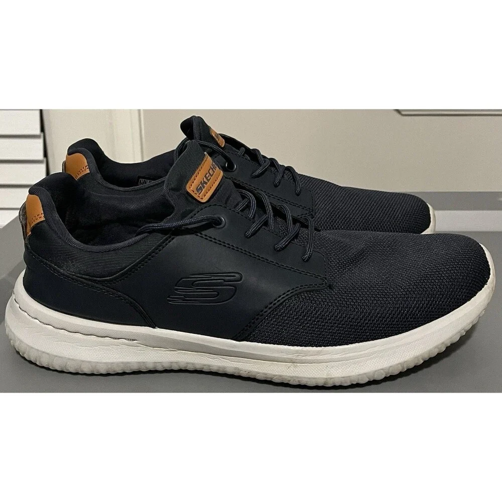 Size 9 - Skechers Delson 3.0 Navy Blue Casual Sneaker